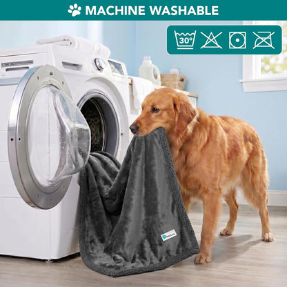 Dog Blanket for Medium Large Dogs and Pets, Soft Sherpa Fleece Pet Blanket Throw Cats Puppies, Reversible Plush Couch Cover Protector Sofa Bed Car Seat, Machine Washable, 80X60, Solid Dark Gray
